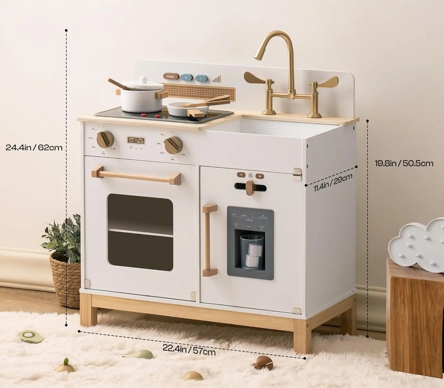 Wooden Ice Dispensing Kitchen