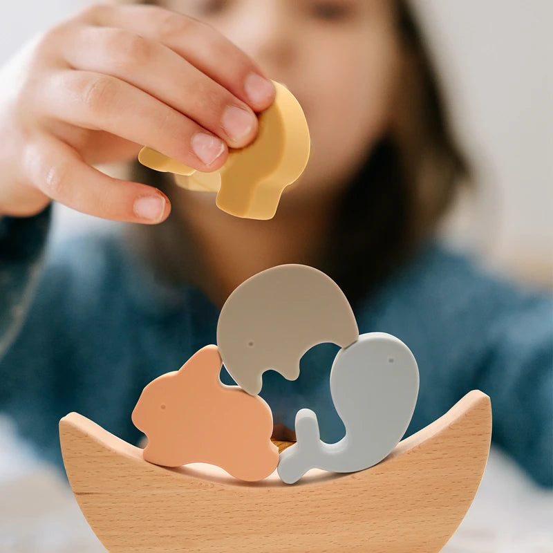 Wooden Baby Animal Stacker