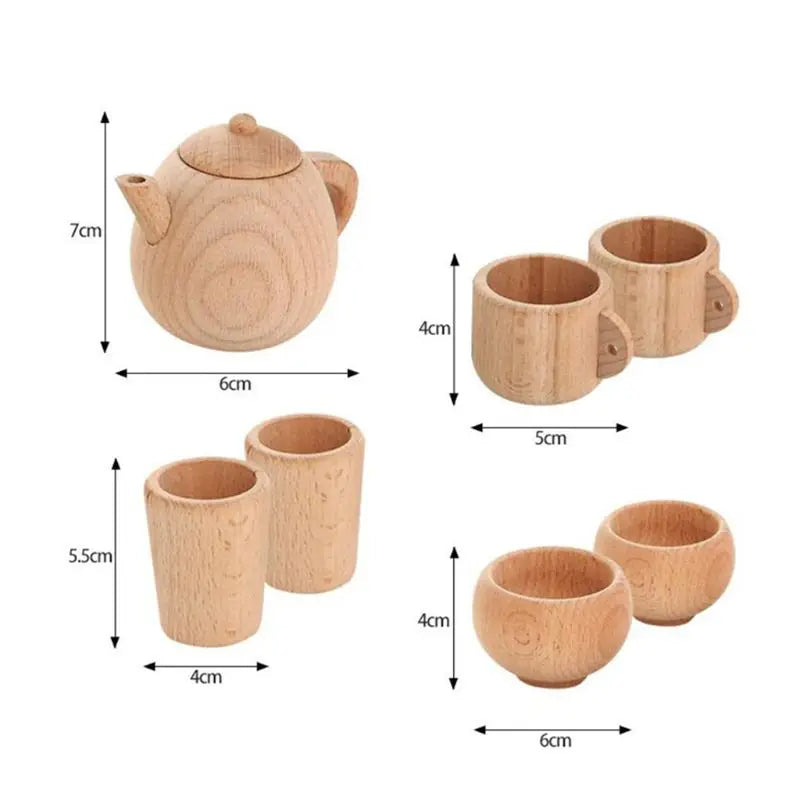 Natural Wooden Tea Set