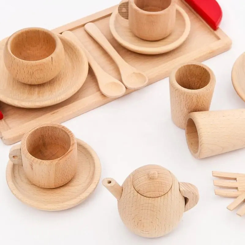 Natural Wooden Tea Set