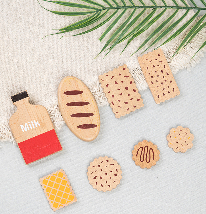 Wooden Milk and Cookies Set