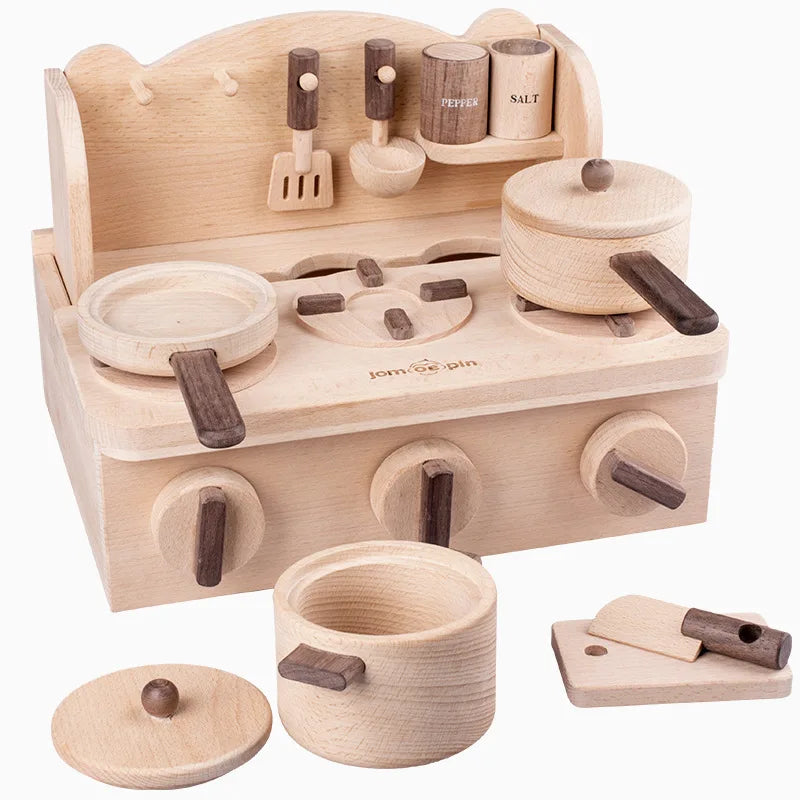 Wooden Table Stove Set