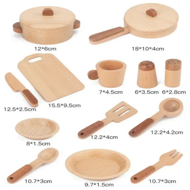 Natural Wood Cookware Set