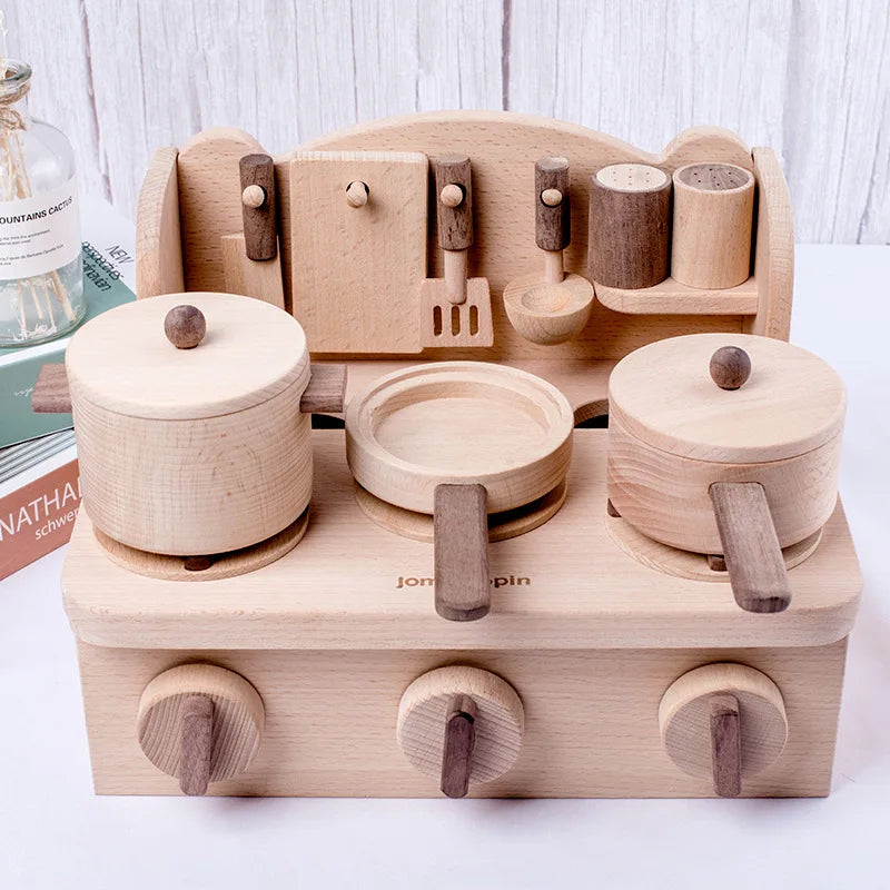 Wooden Table Stove Set